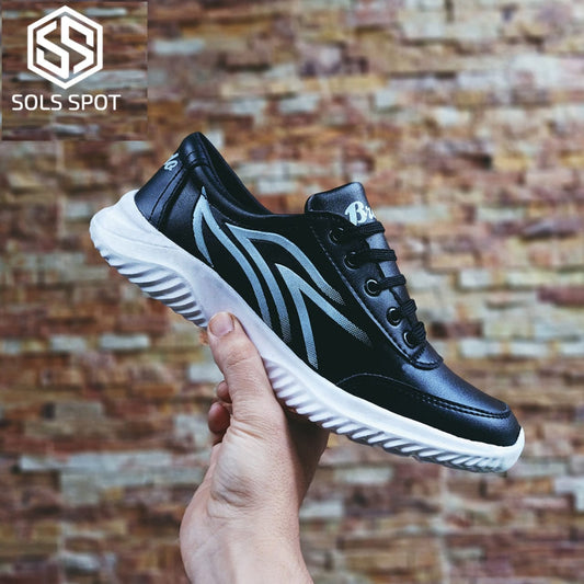 Sols Spot Running Sneakers-black with white lines